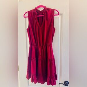 Elegant Red Sleeveless Mini Dress